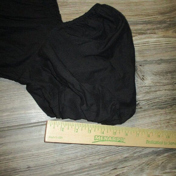 Dizzy Lizzy Women's Black Peasant Style Short Slv Dress Ruffles Size Medium Boho - Picture 11 of 13